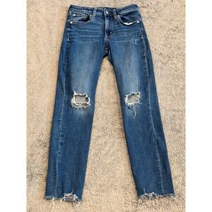 Gap Jeans Women’s 2/26 Blue Legging Skinny Stretch Distressed Denim